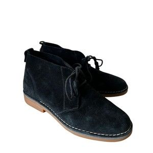 Hush Puppies Womens Cyra Catelyn Black Suede Lace Up Booties Sz 8.5